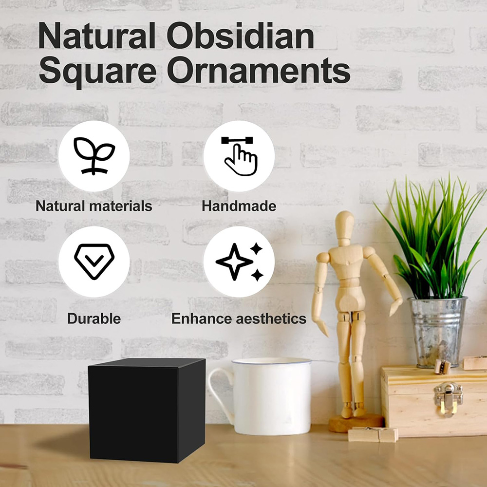 Cube d'obsidienne noire nature - Paper Weight Crystal avis et prix